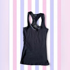 seductions black cami with lace back